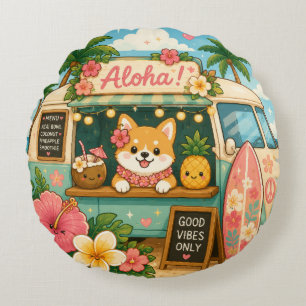 Cute Hawaii kawaii circle pillow