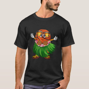 Cute Hawaiian Basketball Ball Tropical Beach Summe T-Shirt