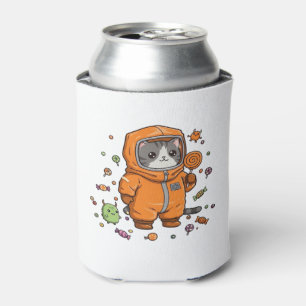 Cute Hazmat Cat Halloween Candy Monster Fun Oversi Can Cooler