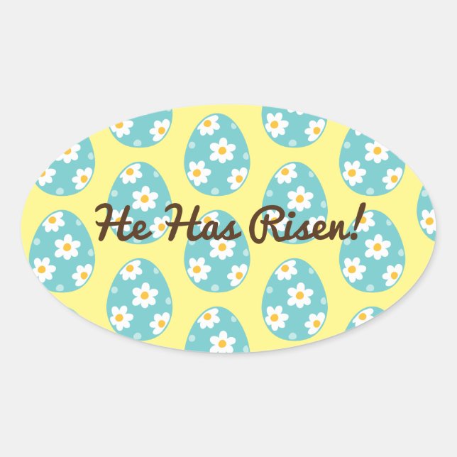 Cute He Has Risen Easter Classic Round Sticker (Front)