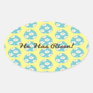 Cute He Has Risen Easter Classic Round Sticker