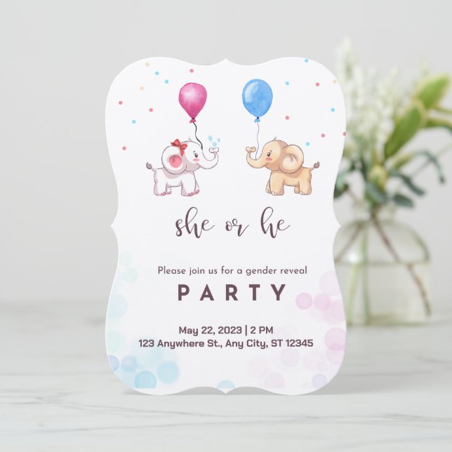Cute He or She baby Shower Invitation Card (Standing Front)