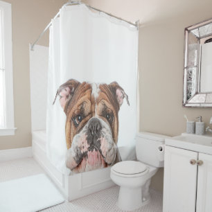 Cute Head Bulldog English Bulldog Lover Gift Shower Curtain