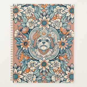 cute--head-shih-tzu-dog-with-flowers-on-his-head planner