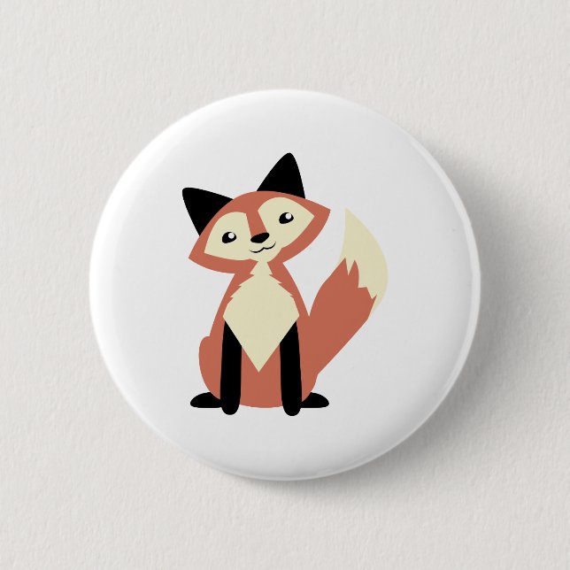 Cute Head-tilt Fox 6 Cm Round Badge (Front)