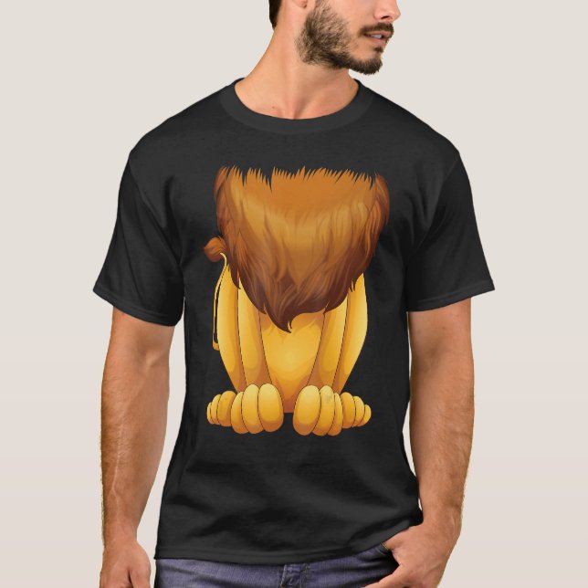 Cute Headless Lion Costume Halloween   Big Cat Man T-Shirt (Front)