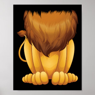 Cute Headless Lion Costume Halloween Funny Big Cat Poster