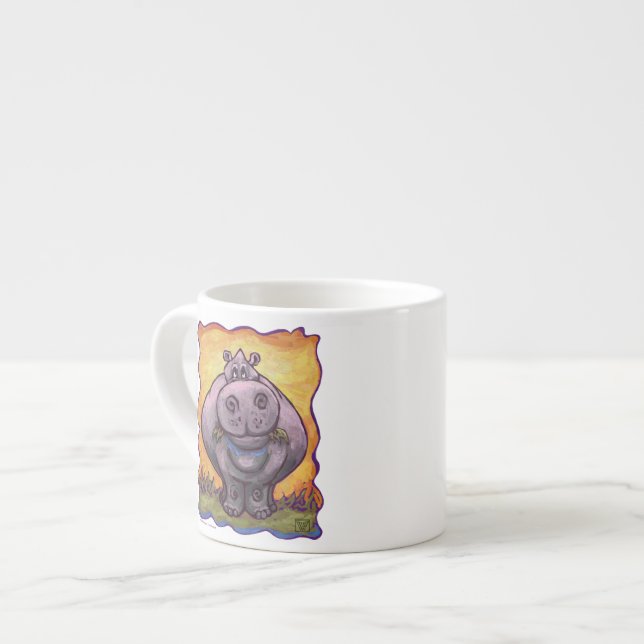 Cute Heads and Tails Hippopotamus Espresso Cup (Front Left)