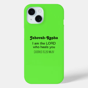 Cute Healing Bible Verse Lime Green Christian iPhone 15 Case