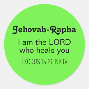 Cute Healing Bible Verse Lime Green Christian Classic Round Sticker
