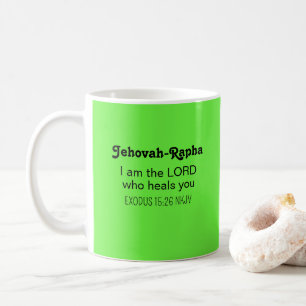 Cute Healing Bible Verse Lime Green Christian Coffee Mug