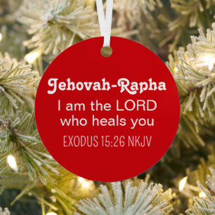 Cute Healing Bible Verse Red Simple Christmas Metal Tree Decoration