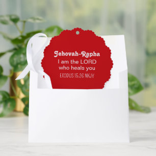 Cute Healing Bible Verse Red Simple Christmas Tree Decoration Card