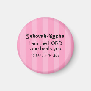 Cute Healing Bible Verse Striped Pink Christian Magnet