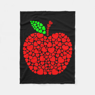 Cute Heart Apple Red Men Women Funny Valentine Gif Fleece Blanket