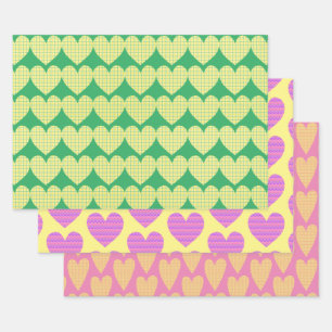 Cute Heart Art Retro Style Love Wrapping Paper Sheet