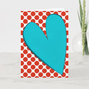 Cute Heart Art Retro Style Note Card