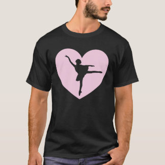 Cute Heart Ballet  Dancing Ballerina T-Shirt