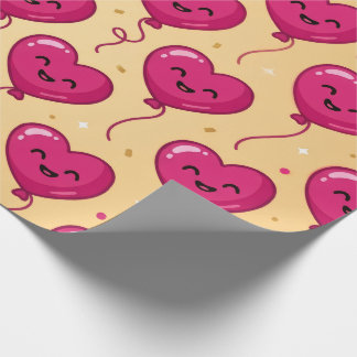 Cute Heart Balloon Pattern Wrapping Paper