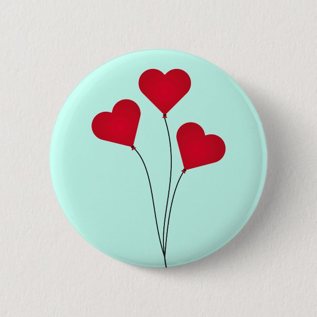 Cute Heart Balloons 6 Cm Round Badge (Front)