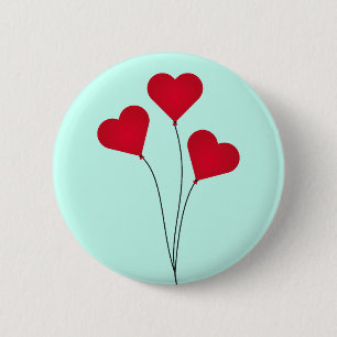 Cute Heart Balloons 6 Cm Round Badge