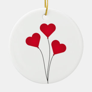 Cute Heart Balloons Ceramic Tree Decoration