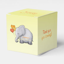 Cute Heart Balloons Elephant Neutral Baby Shower