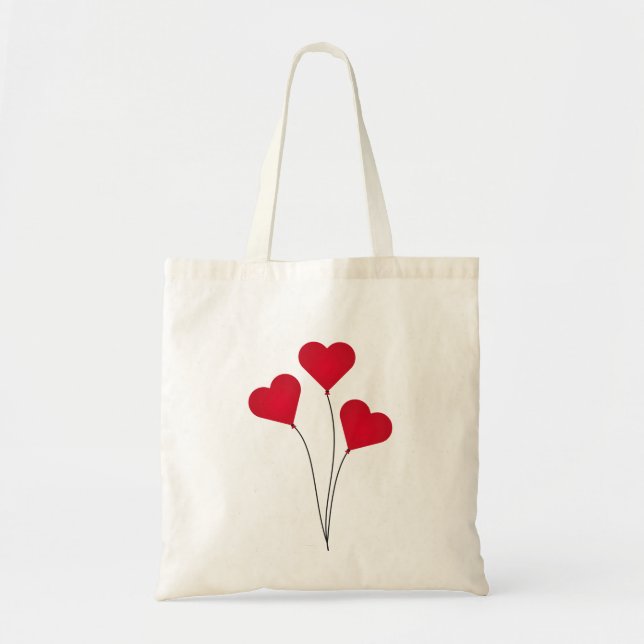Cute Heart Balloons Tote Bag (Front)
