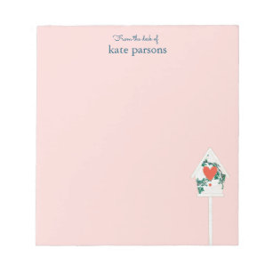 Cute Heart Birdhouse  Notepad