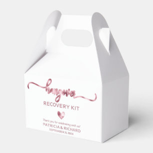 Cute Heart Calligraphy Wedding Hangover Kit Favour Box