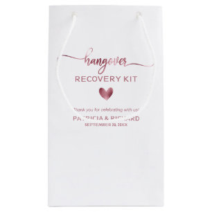Cute Heart Calligraphy Wedding Hangover Kit Small Small Gift Bag