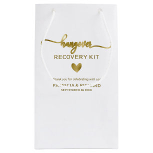 Cute Heart Calligraphy Wedding Hangover Kit Small  Small Gift Bag