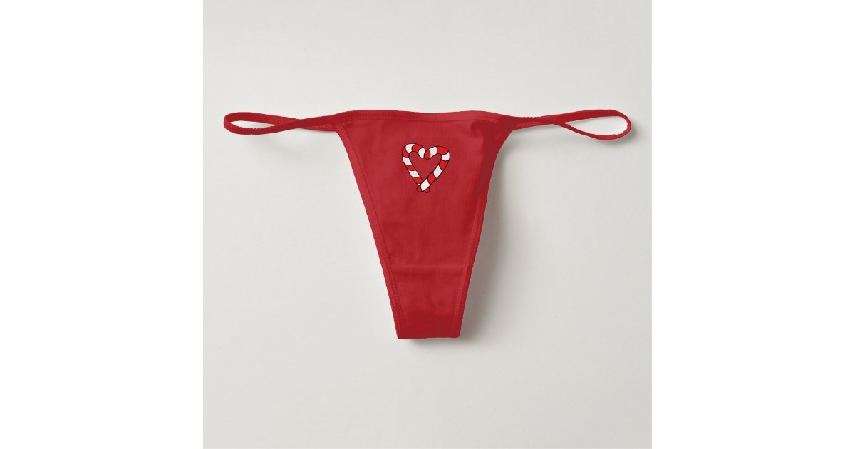 Cute Heart Candy Cane Christmas Underwear Zazzle Co Uk
