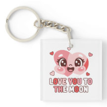 Cute Heart Character Love You To The Moon
