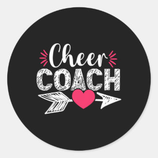 Cute Heart Cheer Coach Cheerleading Cheerleader Tr Classic Round Sticker