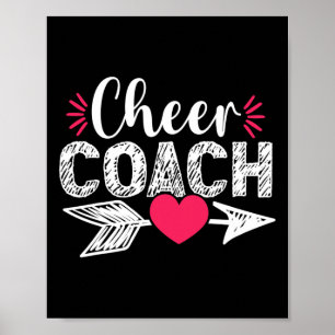Cute Heart Cheer Coach Cheerleading Cheerleader Tr Poster
