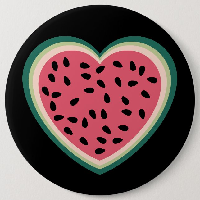 cute heart colourful palestine Watermelons 6 Cm Round Badge (Front)
