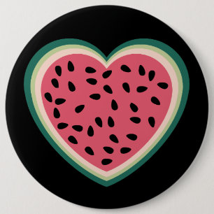 cute heart colourful palestine Watermelons 6 Cm Round Badge