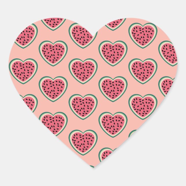 cute heart colourful palestine Watermelons Heart Sticker (Front)