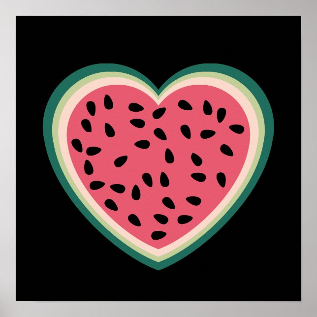 cute heart colourful palestine Watermelons Poster (Front)