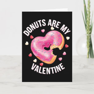 Cute Heart Donut With Pink Frosting Valentine's Da Card