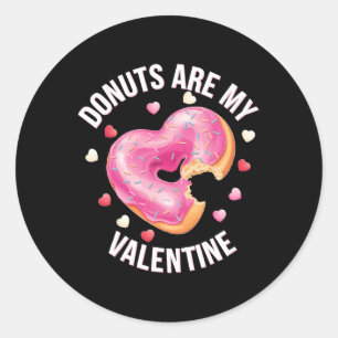 Cute Heart Donut With Pink Frosting Valentine's Da Classic Round Sticker