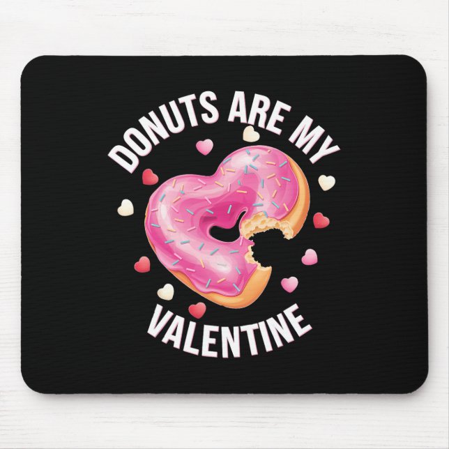 Cute Heart Donut With Pink Frosting Valentine's Da Mouse Mat (Front)