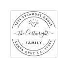Cute Heart & Elegant Script Family Return Address