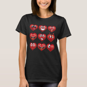 Cute Heart Emojis Gift Valentines Day Emoji T-Shirt