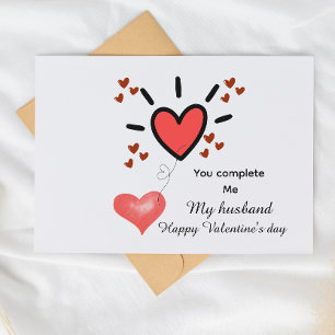 Cute heart fill valentines day card for husband 