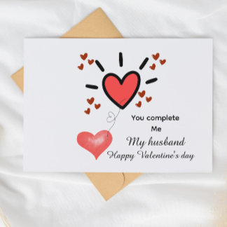 Cute heart fill valentines day card for husband