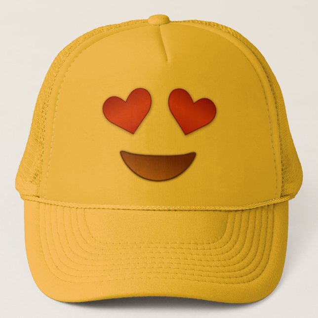 Cute Heart for Eyes emoji Trucker Hat (Front)