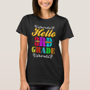Cute Heart Hello 3rd Grade First Day Back To Schoo T-Shirt