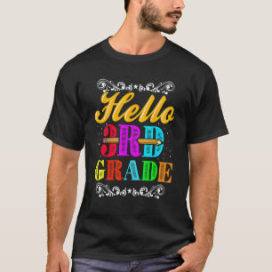 Cute Heart Hello 3rd Grade First Day Back To Schoo T-Shirt